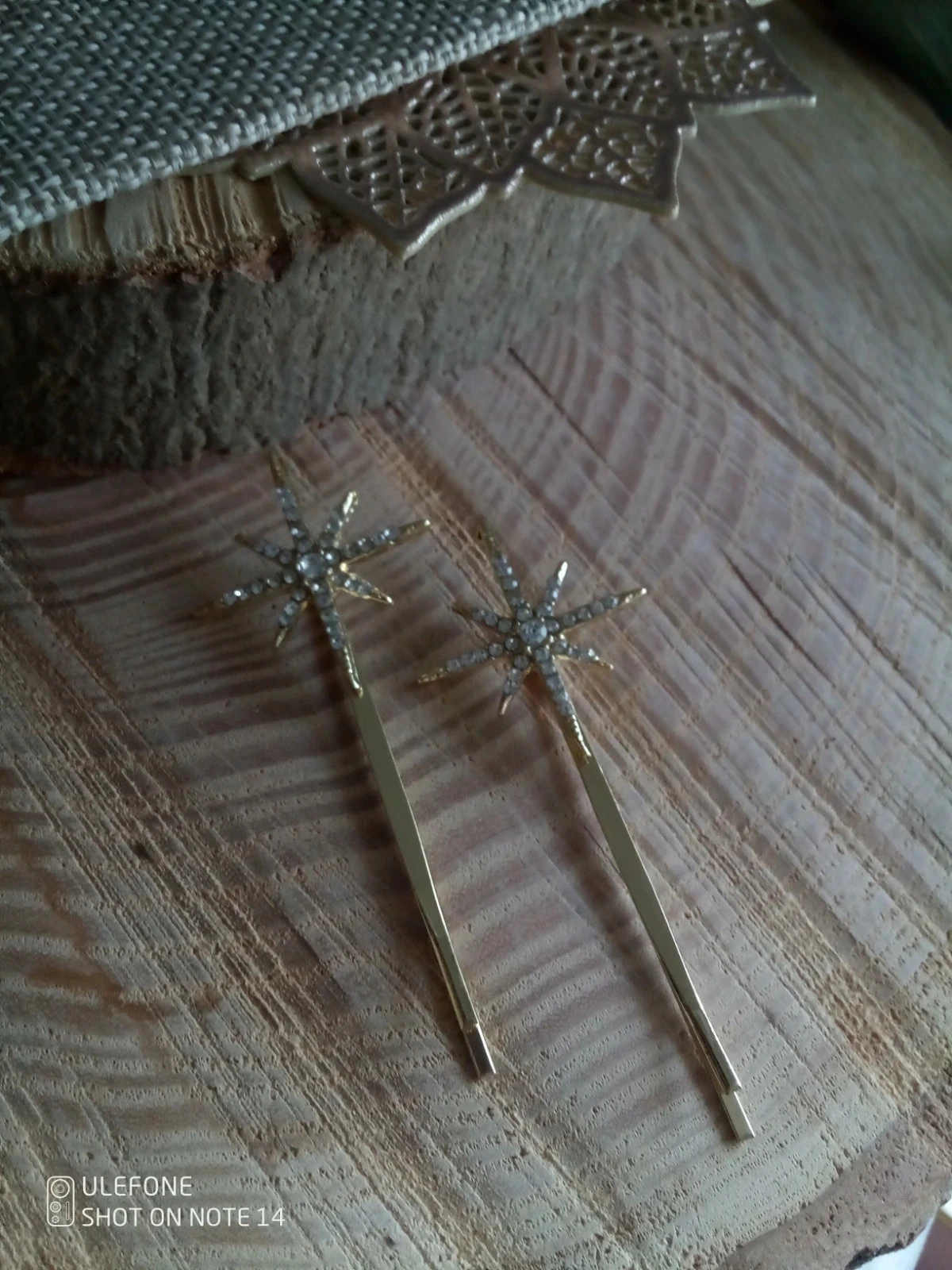 2 barrettes étoiles du Nord dorées – photo 2